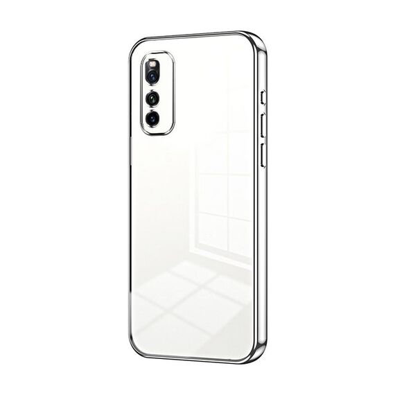 Per vivo iQOO Neo3 5G / Z1 / Neo5 Lite Custodia per telefono con foro sottile con placcatura trasparente (Argento)