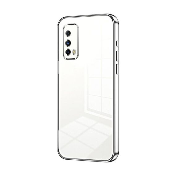Per vivo iQOO Z1X Custodia per telefono con foro sottile con placcatura trasparente (Argento)
