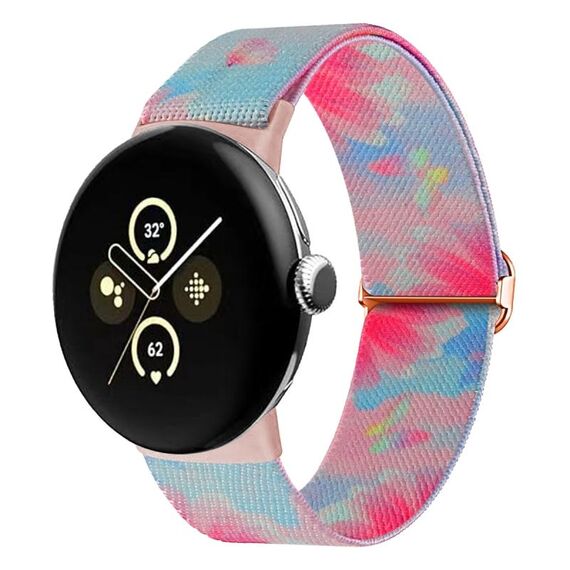 Per Google Pixel Watch 2 / Pixel Watch Cinturino in nylon colorato dipinto (farfalla floreale)