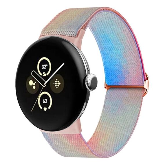 Per Google Pixel Watch 2 / Pixel Watch Cinturino in nylon colorato dipinto (Symphony Aurora)