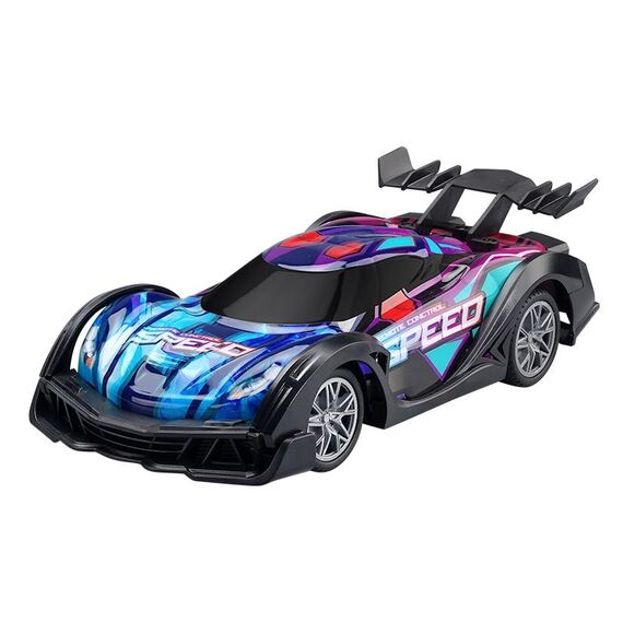 Q170 Auto telecomandata con luci colorate da corsa a quattro ruote motrici (blu)