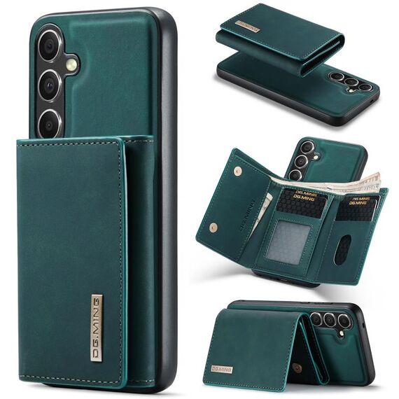 Per Samsung Galaxy S24 5G DG.MING Serie M1 Portafoglio multi-carta 3 pieghe + Custodia magnetica per telefono (Verde)
