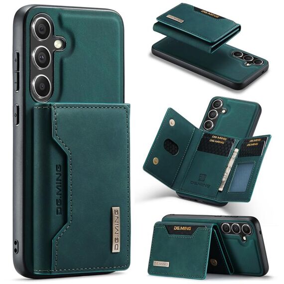 Per Samsung Galaxy S24 5G DG.MING Serie M2 Borsa multi-carta 3 pieghe + Custodia magnetica per telefono (verde)