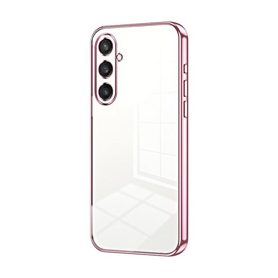 Per Samsung Galaxy S23 FE 5G Custodia per telefono con foro sottile con placcatura trasparente (rosa)