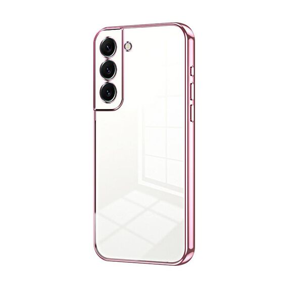 Per Samsung Galaxy S22+ 5G Custodia per telefono con foro fine con placcatura trasparente (rosa)