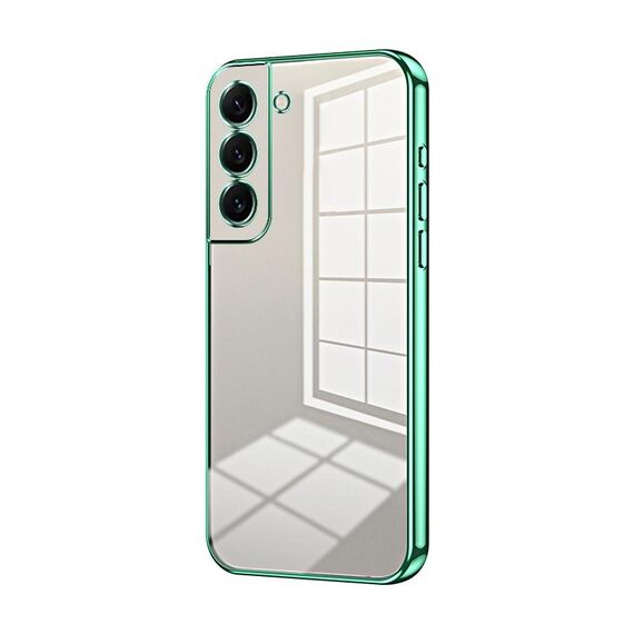 Per Samsung Galaxy S22+ 5G Custodia per telefono con foro fine con placcatura trasparente (verde)