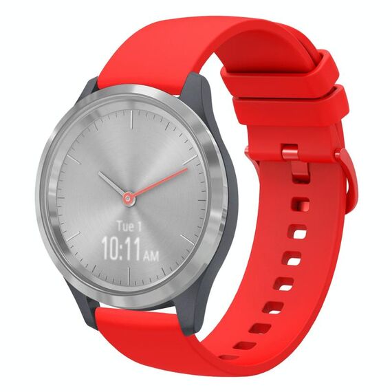Per Garmin Vivomove 3S 18mm Cinturino in silicone morbido a tinta unita (rosso)