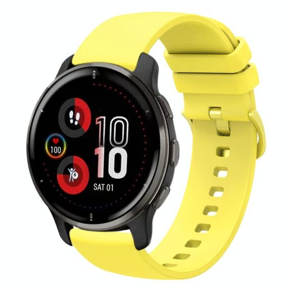Per Garmin Venu 2 Plus 20mm Cinturino in silicone morbido a tinta unita (giallo)