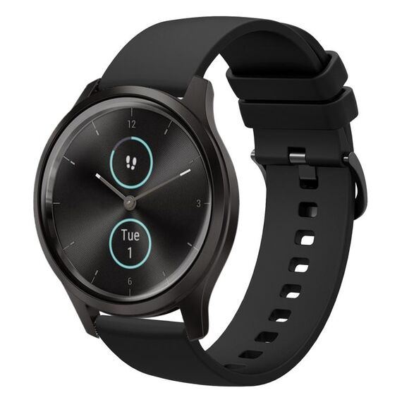 Per Garmin VivoMove Style 20mm Cinturino in silicone morbido a tinta unita (nero)