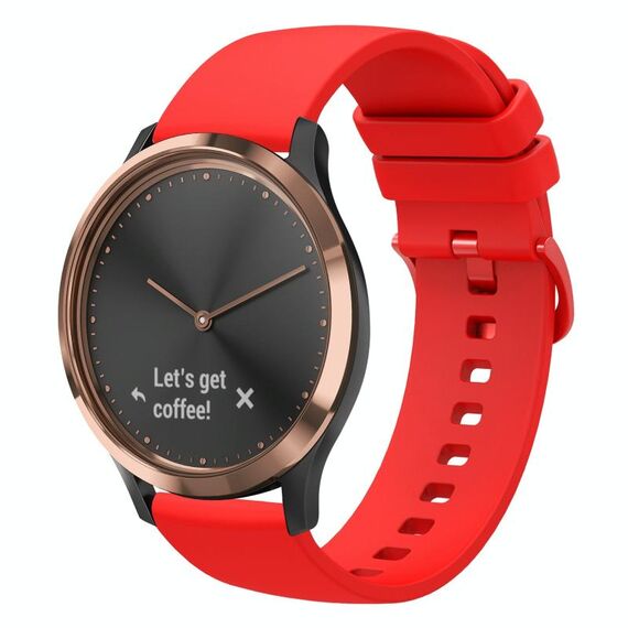 Per Garmin Vivomove HR Sport 20mm Cinturino in silicone morbido a tinta unita (rosso)