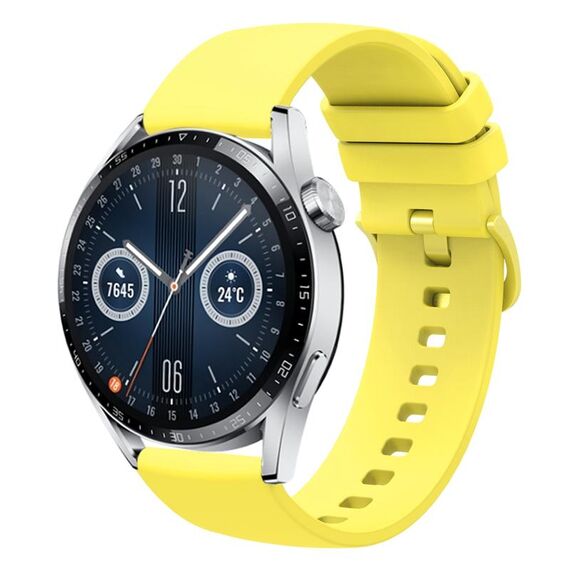 Per Huawei Watch GT3 42mm 20mm Cinturino in silicone morbido a tinta unita (giallo)
