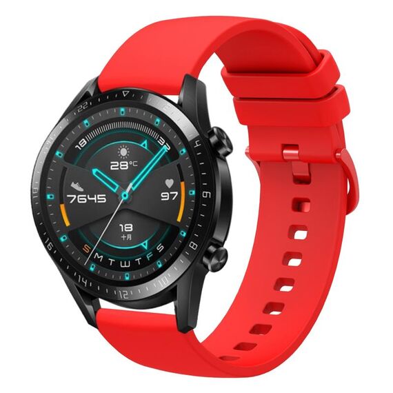 Per Huawei Watch GT2 42mm 20mm Cinturino in silicone morbido a tinta unita (rosso)