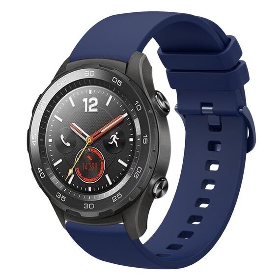 Per Huawei Watch 2 Cinturino per orologio in silicone morbido tinta unita da 20 mm (blu navy)