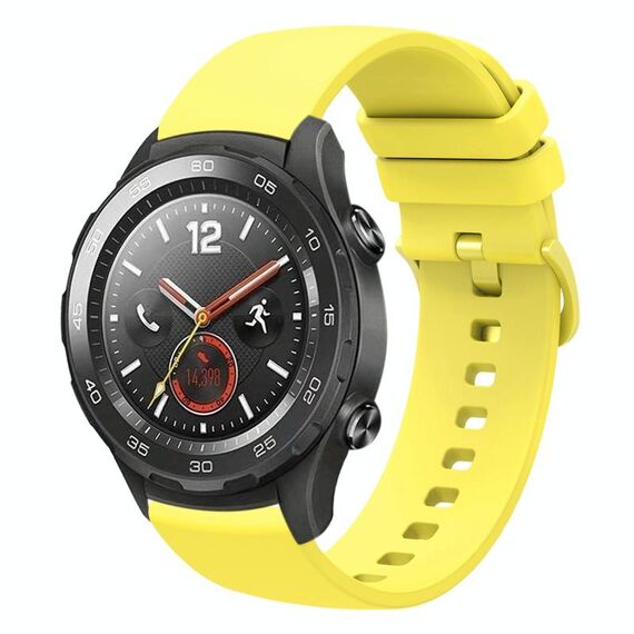Per Huawei Watch 2 Cinturino per orologio in silicone morbido a tinta unita da 20 mm (giallo)