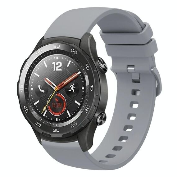 Per Huawei Watch 2 Cinturino per orologio in silicone morbido tinta unita da 20 mm (grigio)