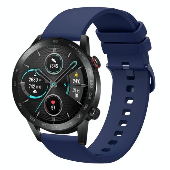 Per Honor MagicWatch2 42mm 20mm Cinturino in silicone morbido a tinta unita (blu navy)