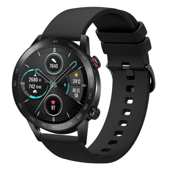 Per Honor MagicWatch2 42mm 20mm cinturino in silicone morbido a tinta unita (nero)