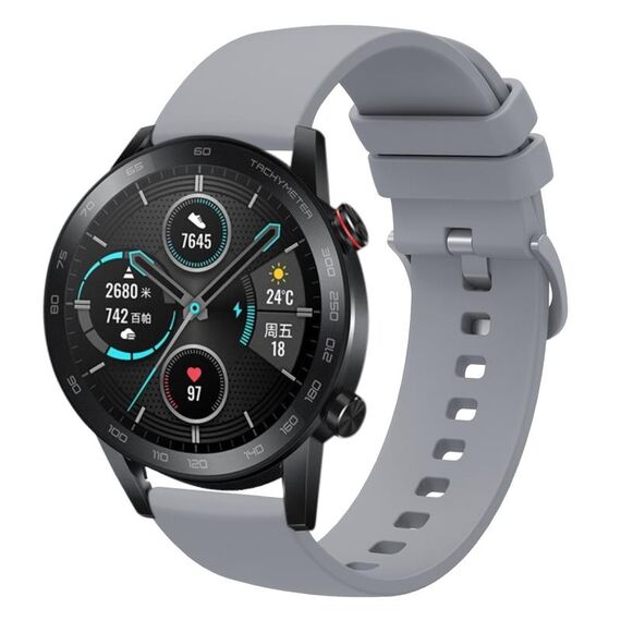Per Honor MagicWatch2 42mm 20mm cinturino in silicone morbido a tinta unita (grigio)
