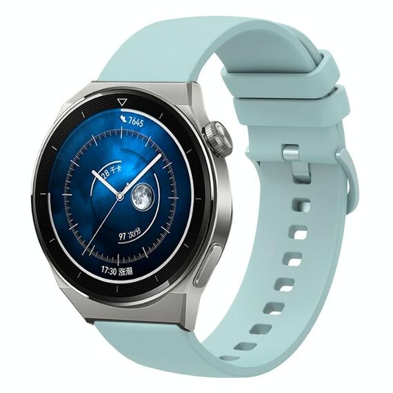 Per Huawei Watch GT3 Pro 46mm 22mm Cinturino in silicone morbido a tinta unita (verde zaffiro)