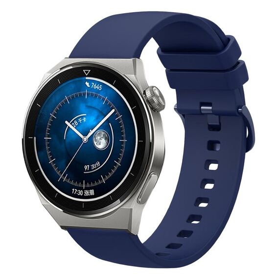Per Huawei Watch GT3 Pro 46mm 22mm Cinturino in silicone morbido a tinta unita (blu navy)