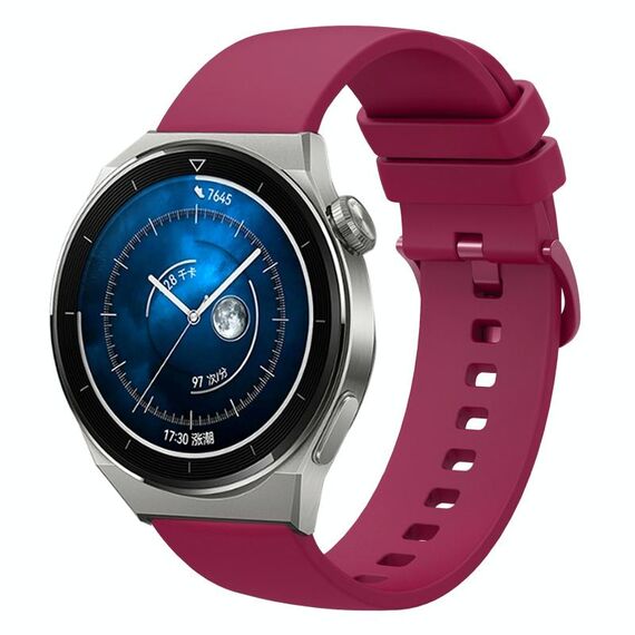 Per Huawei Watch GT3 Pro 46mm 22mm Cinturino in silicone morbido a tinta unita (rosso vino)
