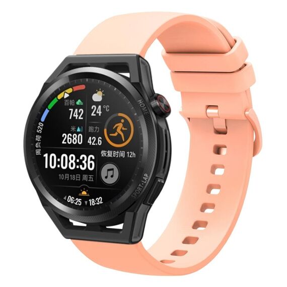Per Huawei Watch GT Runner 22mm Cinturino in silicone morbido a tinta unita (rosa)