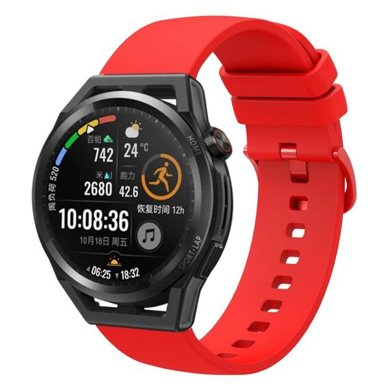 Per Huawei Watch GT Runner 22mm Cinturino in silicone morbido a tinta unita (rosso)