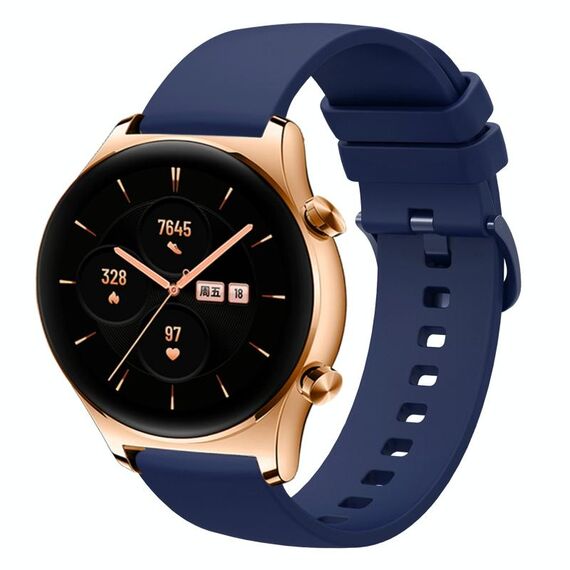 For Honor Watch GS 3 22mm Cinturino in silicone morbido a tinta unita (blu navy)