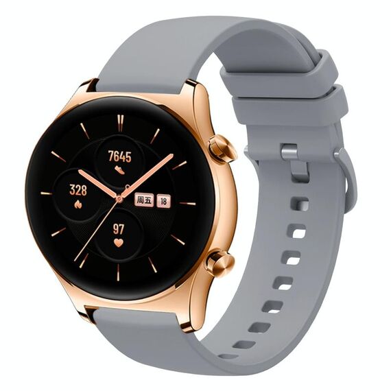 For Honor Watch GS 3 22mm Cinturino in silicone morbido a tinta unita (grigio)