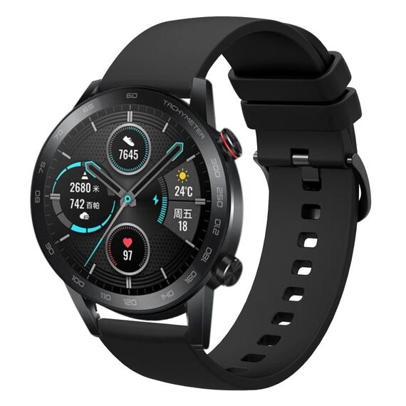 Per Honor Magic Watch 2 46mm 22mm Cinturino in silicone morbido a tinta unita (nero)