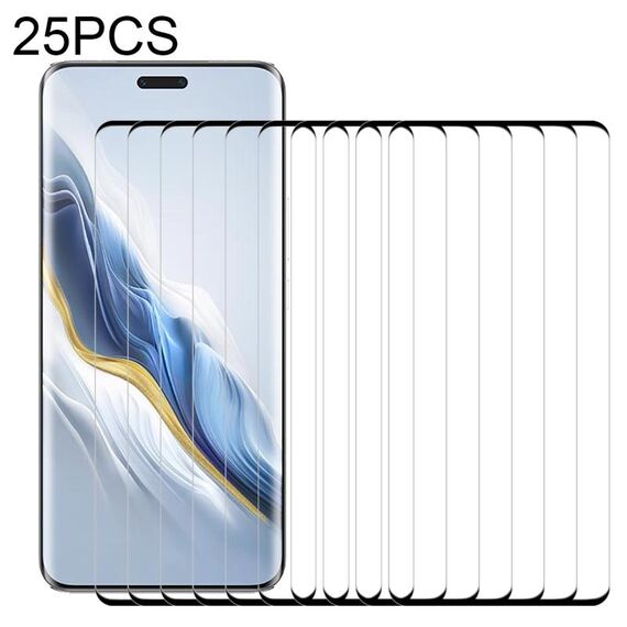 Per Honor Magic6 Pro 25 pezzi 9H HD Pellicola in vetro temperato con bordo curvo 3D (nero)