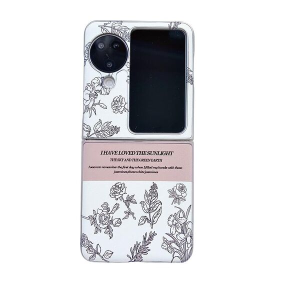 Per OPPO Find N3 Flip Custodia per telefono PC verniciata con vernice perlescente (fiore schizzo)