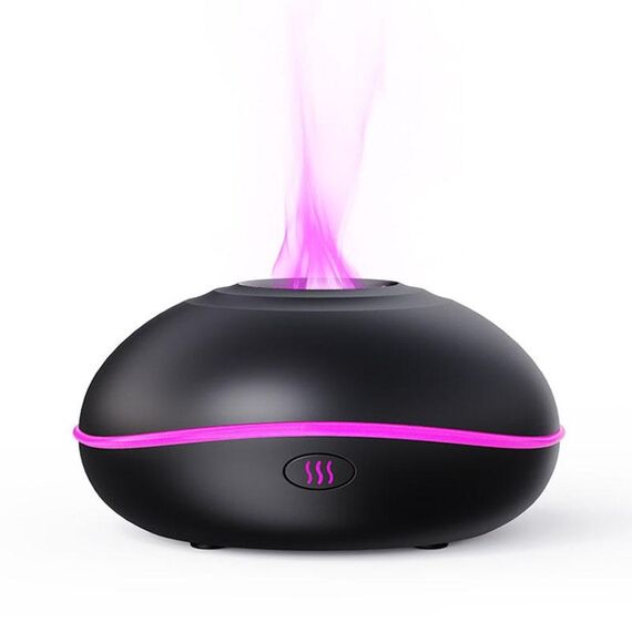 SD13 200ML USB Fiamma Aromaterapia Diffusore Casa LED Luce notturna Umidificatore a nebbia silenziosa(Nero)