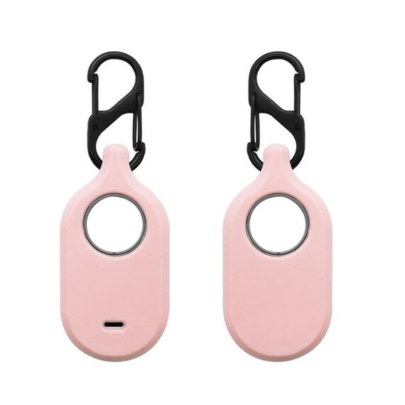 Per Samsung Galaxy SmartTag2 con custodia protettiva in silicone con portachiavi, stile: fibbia S rosa