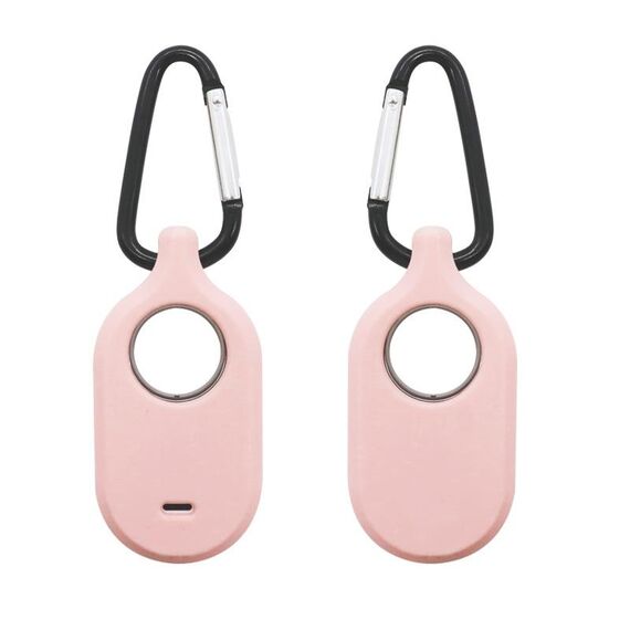 Per Samsung Galaxy SmartTag2 con custodia protettiva in silicone con portachiavi, stile: fibbia D rosa