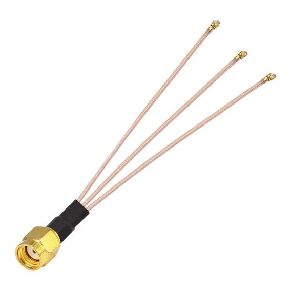 Ponticello cavo prolunga antenna WIFI 1 in 3 IPX a RPSMAJ RG178 (15 cm)