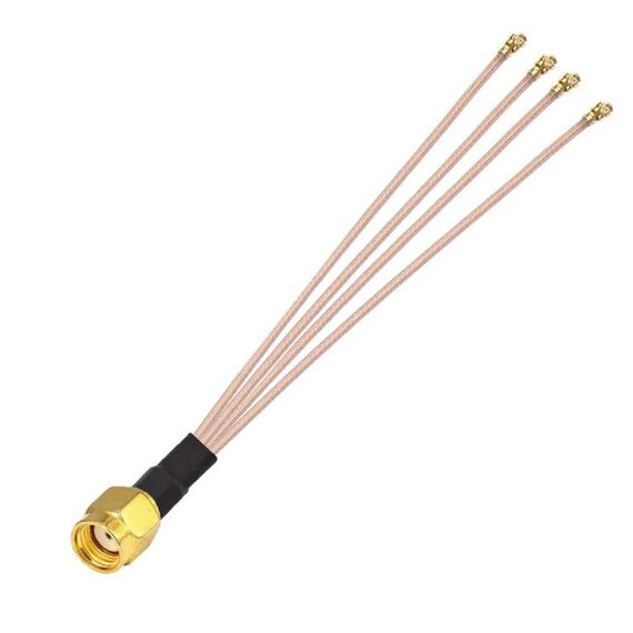 Ponticello cavo prolunga antenna WIFI 1 in 4 IPX a RPSMAJ RG178 (20 cm)