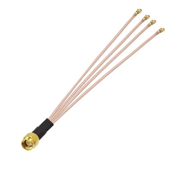 Ponticello cavo prolunga antenna WIFI da 1 in 4 IPX a SMAJ RG178 (15 cm)