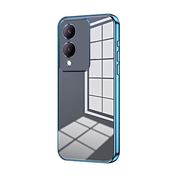 Per vivo Y17s Custodia per telefono con foro sottile con placcatura trasparente (blu)