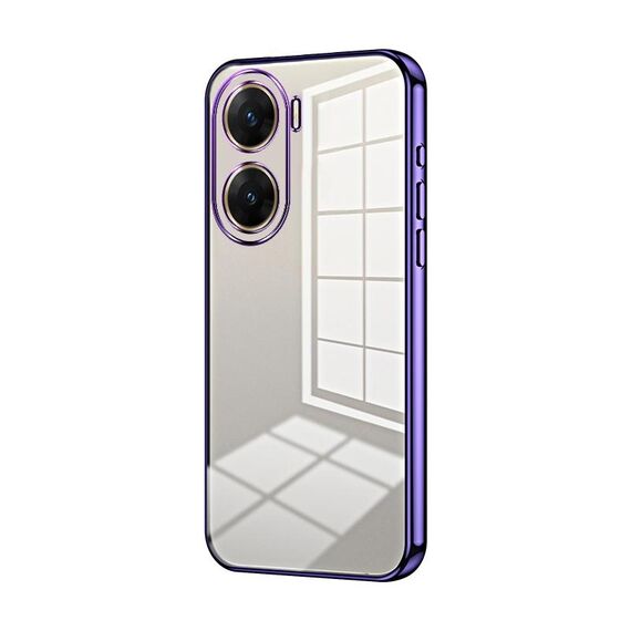 Per vivo V29e Custodia per telefono con foro sottile con placcatura trasparente (viola)