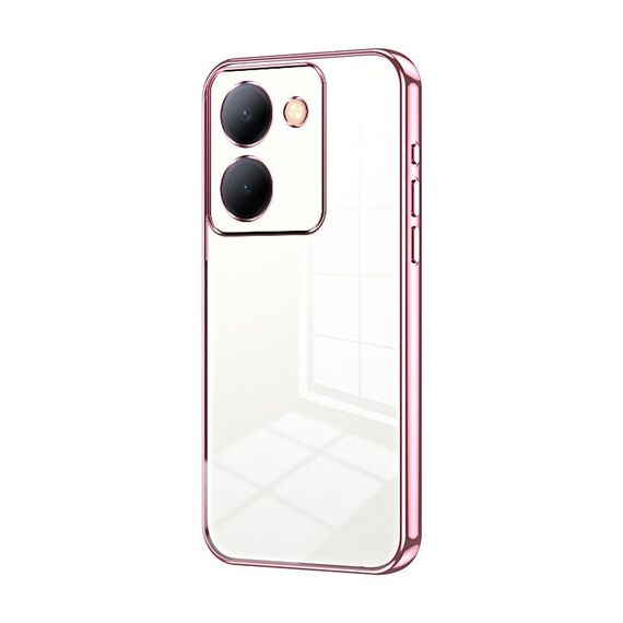Per vivo Y78 China / Y36 / Y36 5G Custodia per telefono con foro sottile con placcatura trasparente (rosa)
