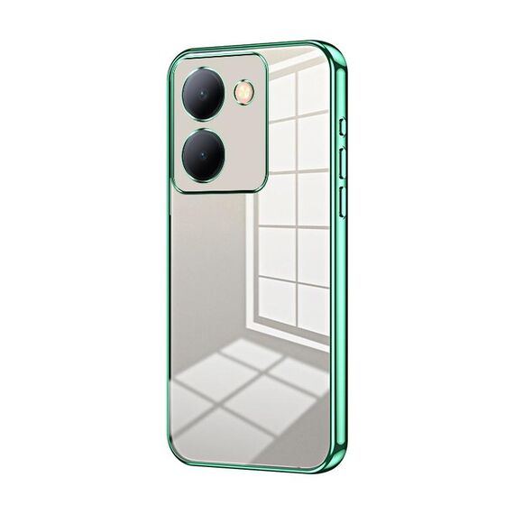 Per vivo Y78 China / Y36 / Y36 5G Custodia per telefono con foro sottile con placcatura trasparente (verde)