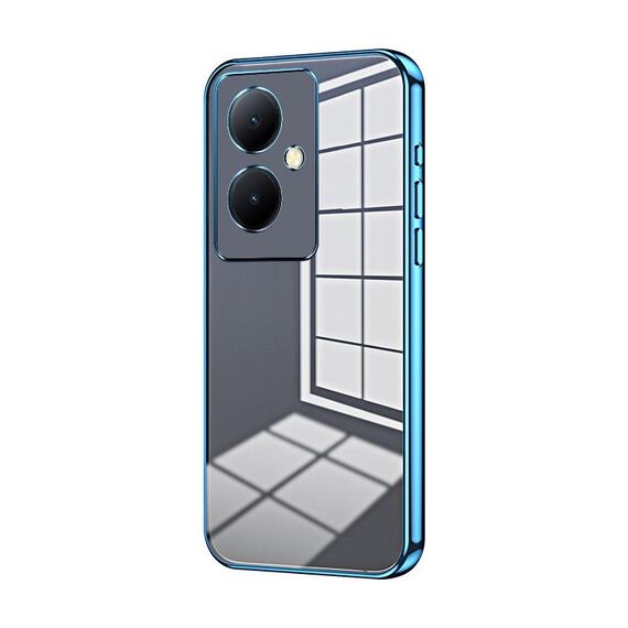 Per vivo Y78+ 5G / Y78 / V29 Lite Custodia per telefono con foro sottile con placcatura trasparente (blu)