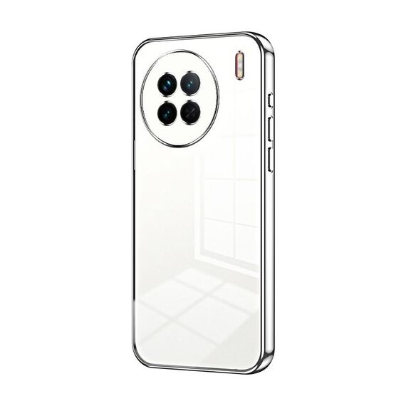 Per vivo X90 / X90s Custodia per telefono con foro sottile con placcatura trasparente (Argento)
