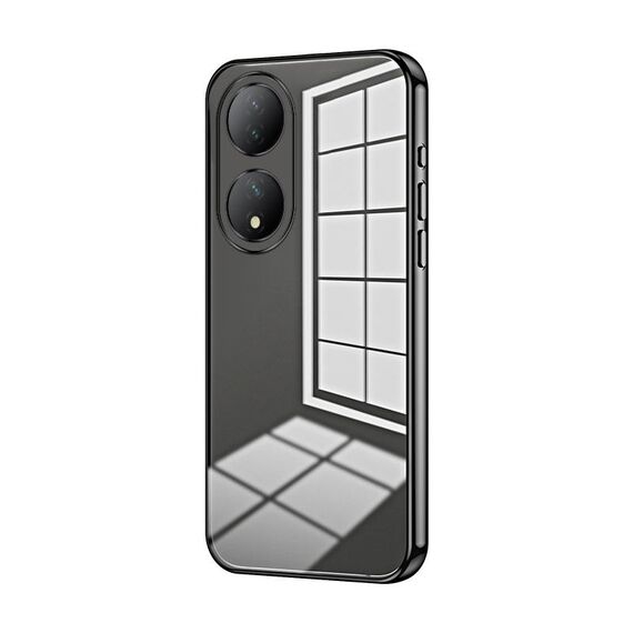 Per vivo Y100 / Y100A Custodia per telefono con foro sottile con placcatura trasparente (nera)
