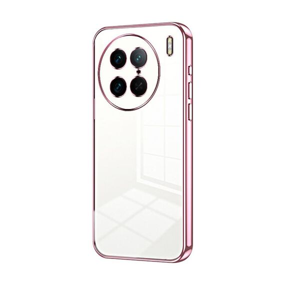 Per vivo X90 Pro Custodia per telefono con foro sottile con placcatura trasparente (rosa)