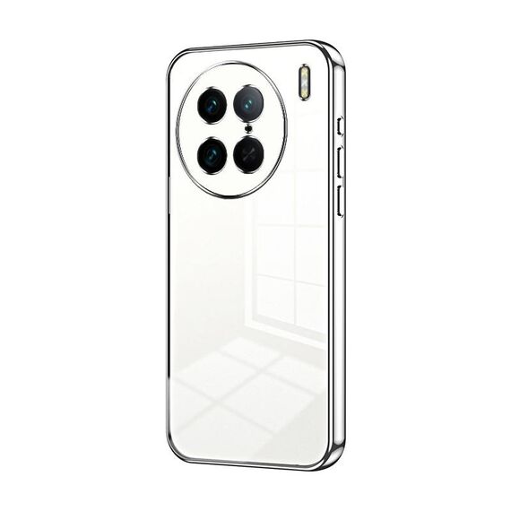 Per vivo X90 Pro Custodia per telefono con foro sottile con placcatura trasparente (Argento)