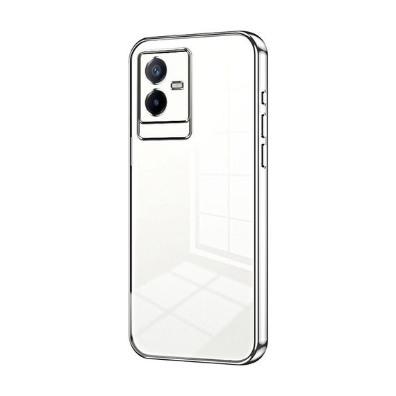 Per vivo T2x Custodia per telefono con foro sottile con placcatura trasparente (Argento)
