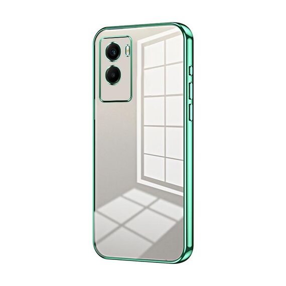 Per vivo Y55s 2021 / Y72t Custodia per telefono con foro fine con placcatura trasparente (verde)