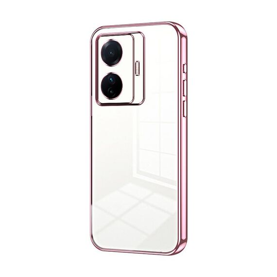 Per vivo S15e / T1 Pro Custodia per telefono con foro sottile con placcatura trasparente (rosa)